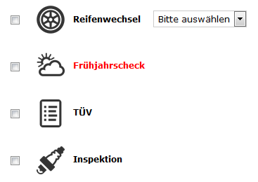 Terminauswahl Reifenwechsel, Frühjahrscheck...